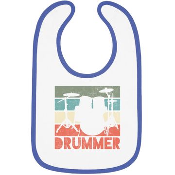 Discover Drummer Drum Set Vintage Retro Gift Baby Bib