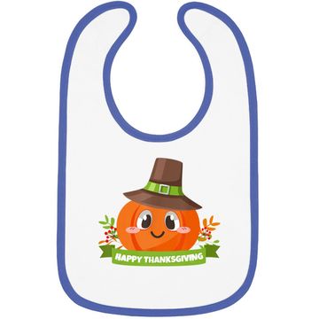 Discover Pilgrim Pumpkin Happy Thanksgiving Holiday Baby Bib