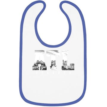 Discover Atl Atlanta Skyline Pride Black & White Vintage Georgia Baby Bib