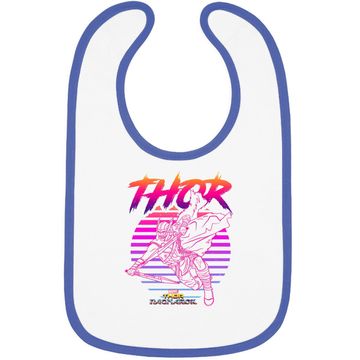 Discover Marvel Thor Ragnarok 80s Retro Sunset Halftone Hero Baby Bib