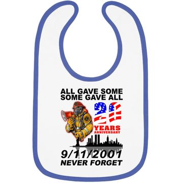 Discover Never Forget 9-11-2001 20th Anniversary Firefighters Baby Bib