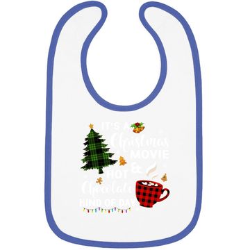 Discover It's A Christmas Movie & Hot Chocolate Plaid Christmas Tree Baby Bib