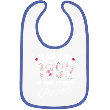 Discover 40th Birthday Made 1982 Baby Bib