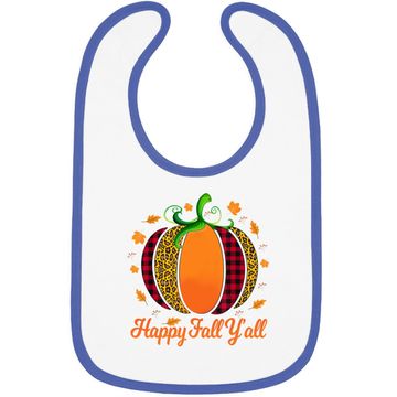 Discover Happy Fall Y'all Pumpkin Leopard Cute Autumn Baby Bib