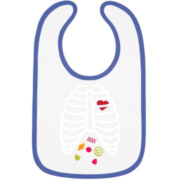 Discover Skeleton Rib Cage Heart Candy Baby Bib