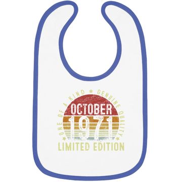 Discover Vintage Classic October 1971 Limited Edition 50th Birthday Baby Bib