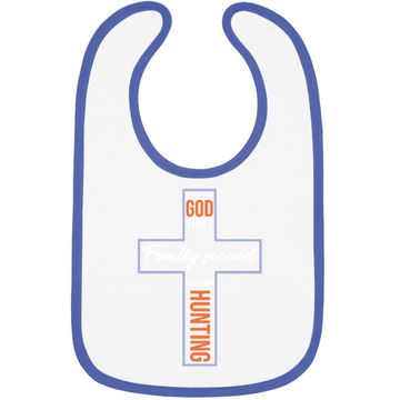 Discover God First Family Second Then Hunting Baby Bib