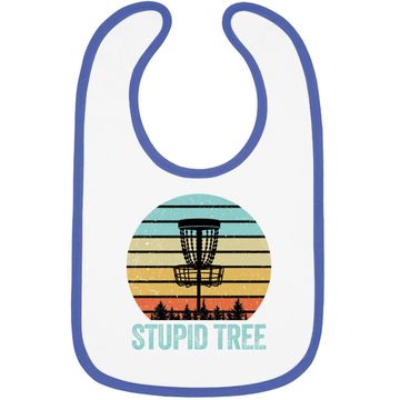 Discover Disc Golf Funny Stupid Tree Retro Baby Bib