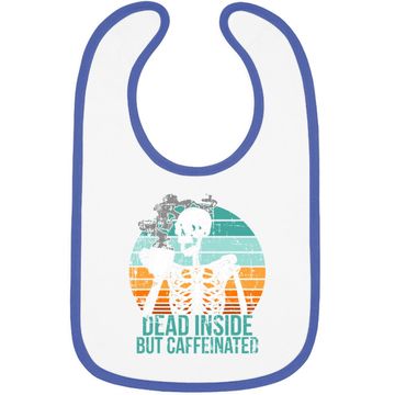 Discover Dead Inside But Caffeinated Retro Distressed Black Coffee Baby Bib