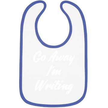 Discover Go Away I Am Writing Baby Bib
