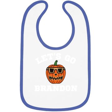 Discover Let's Go Brandon Chant Halloween Pumpkin In Glasses Baby Bib