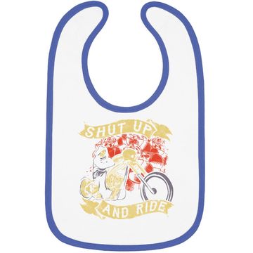 Discover Shut Up Ride Skull Motorcycle Biker Halloween Baby Bib