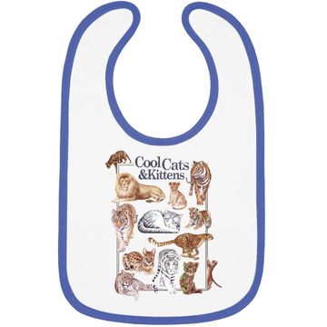 Discover Cool Cats & Kittens White Graphic Baby Bib