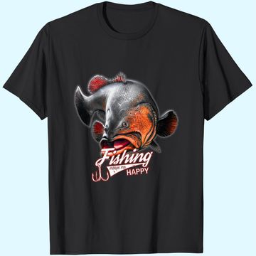 Discover Fishing Make Me Happy Catfish Red T Shirt