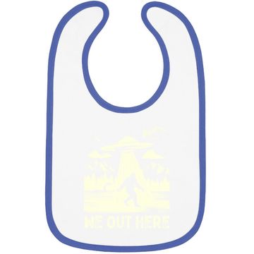 Discover We Out Here Bigfoot Mothman Cryptid Ufo Abduction Baby Bib