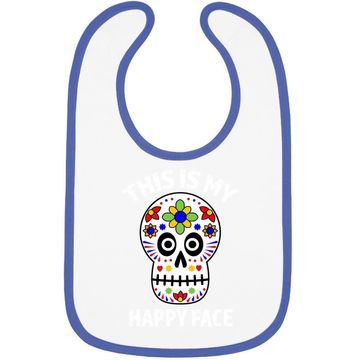 Discover This Is My Happy Face Dia De Los Muertos Sugar Skull Baby Bib