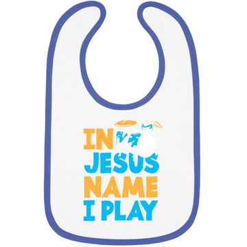 Discover Jesus Name I Play Christian God Drumming Drummer Baby Bib