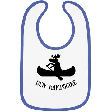 Discover New Hampshire Moose Canoe Vacation Baby Bib