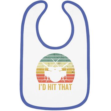 Discover Drummer Vintage Drums Baby Bib