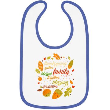 Discover Thanksgiving Day Holiday Turkey Day Blessed Thankful Baby Bib