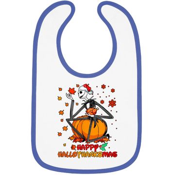 Discover Skeleton Thankgiving Wine Happy Hallothanksmas Baby Bib