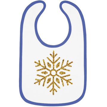 Discover Gold Snowflakes Baby Bib