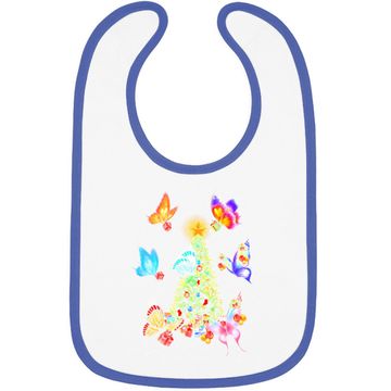 Discover Butterfly Christmas Tree Baby Bib