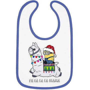 Discover Santa Minion Riding Fa La La La La Llama Christmas Baby Bib