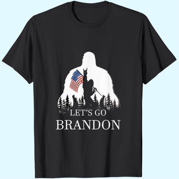 Discover Let's Go Brandon US Flag Bigfoot T-Shirt