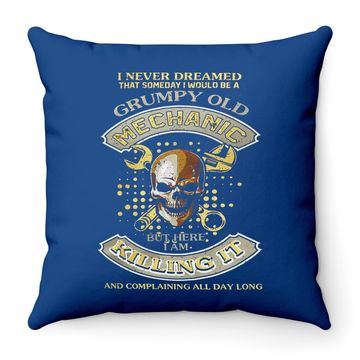 Discover I Am A Grumpy Old Mechanic Throw Pillow