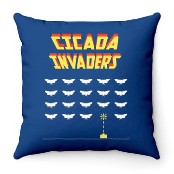 Discover Throw Pillow Cicada Invaders