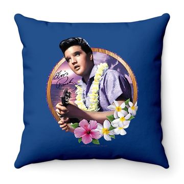 Discover Elvis Presley Luau King  throw Pillow