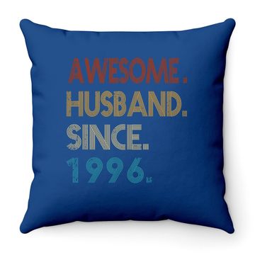 Discover 25th Wedding Anniversary Gift - Awesome Husband Since 1996 Throw Pillow
