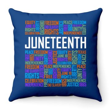 Discover Juneteenth Words Black History Afro American African Freedom Throw Pillow