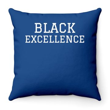 Discover Black Excellence Black Power Throw Pillow White Print