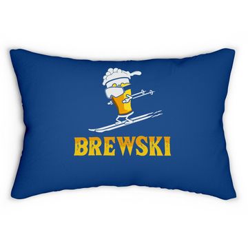 Discover Brewski Skiing Beer Lumbar Pillow