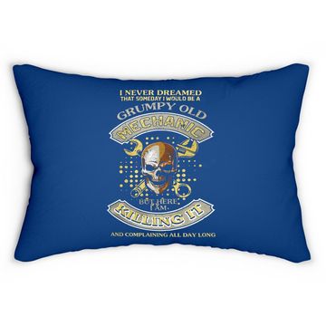 Discover I Am A Grumpy Old Mechanic Lumbar Pillow