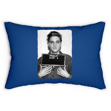 Discover Elvis Presley Army Mug Shot Rock 'n' Roll Lumbar Pillow
