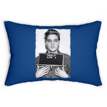 Discover Elvis Presley Army Mug Shot Lumbar Pillow