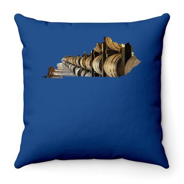 Discover Kentucky Throw Pillow I Bourbon Trail Barrel Gift State Map Throw Pillow