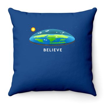 Discover Flat Earth Believe Throw Pillow