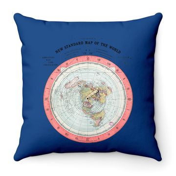 Discover Flat Earth Theory World Map - Funny Conspiracy Theory Throw Pillow Throw Pillow