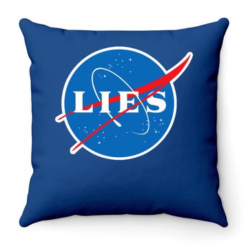 Discover Nasa Lies Flat Earth Throw Pillow