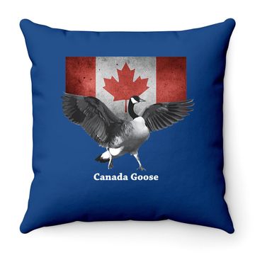 Discover Proud Canadian Flag Canada Goose Throw Pillow