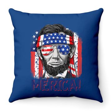 Discover Abraham Lincoln 4th Of July Merica American Flag Throw Pillow