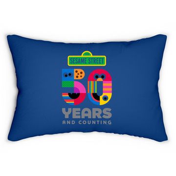 Discover Sesame Street 50 Years Logo Lumbar Pillow