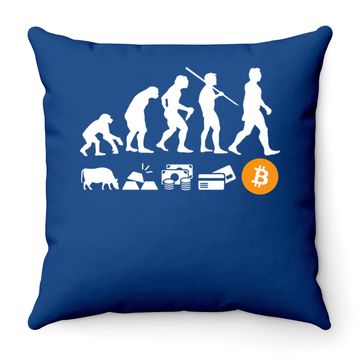 Discover Bitcoin Evolution Of Money | A Btc Crypto Throw Pillow