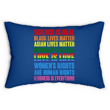 Discover Stop Hate Asian Lumbar Pillow Science Is Real Black Lives Matter