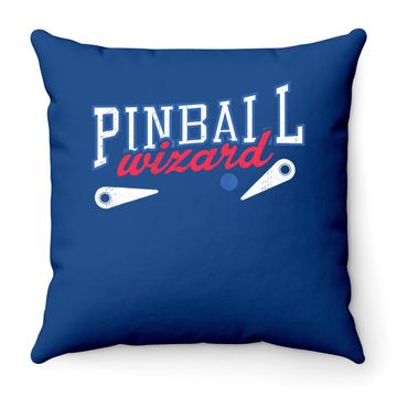 Discover Retro Pinball Wizard Print Throw Pillow Arcade Game Lover Throw Pillow
