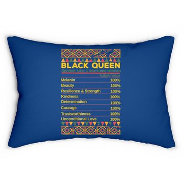 Discover Black Queen Ingredient Table Juneteenth Proud Black Girl Lumbar Pillow